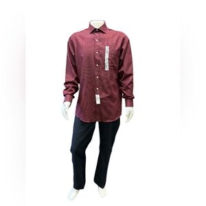 Tommy Hilfiger NWT Button Down Burgundy Longsleeve Regular Fit Size Large